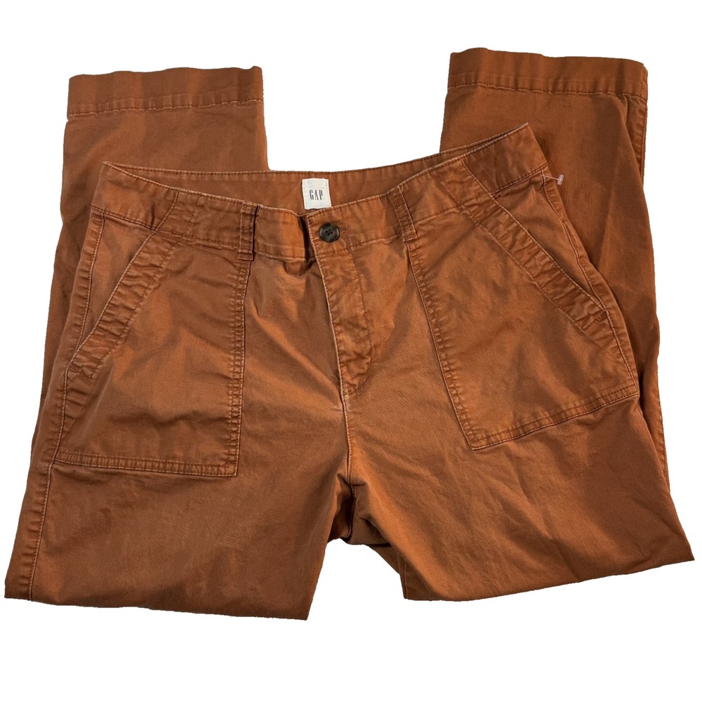 Gap Girlfriend Khaki Low Rise Pants Womens 14 Orange Fall Pumpkin Spice